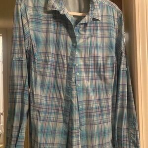Women's Duluth Trading Co Blue Plaid Shirt Size XL